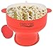 Collapsible Microwave Popcorn Popper Maker Hot Air Silicone Bowl with Lid