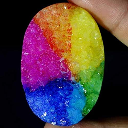 Big Size~267.00CTS. Multi Color Designer Crystal DRUZY Agate Oval CAB Gemstone