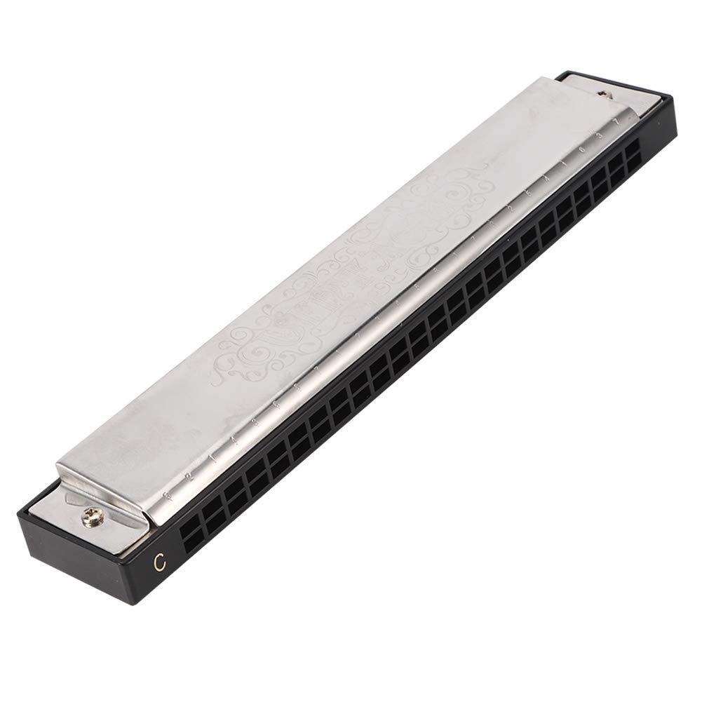 Deryang Harmonica, Eautiful Timbre Strong Bass Portable Easy to Learn with Pattern Carving Mouthorgan, for Music Enthusiast Children
