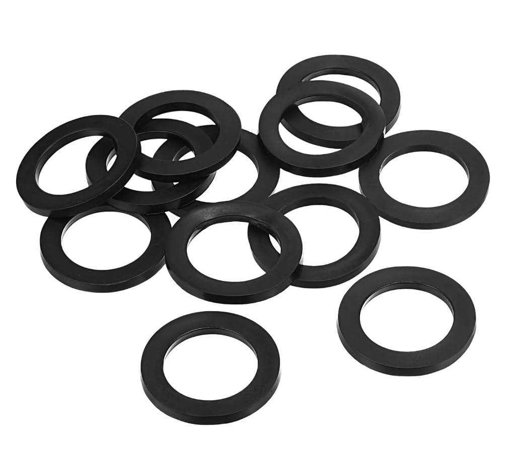 TOP-VIGOR 8Pcs Rubber Flat Washers, 46mm OD 32mm ID 4mm Thickness Heavy Duty Black Rubber Grommet Vibration Damping Pads Sealing Gasket Washers for Faucet Pipe Water Hose Fastener Bolt