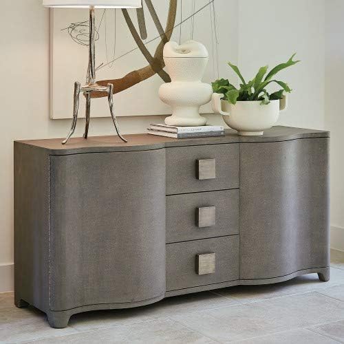 Amazon Com Global Views Linen Wrapped Midcentury Gray Console