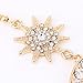 Rhinestone Moon Star Burst Dangle Earrings for Women Crystal Wedding Party Drop Earrings (Gold)
