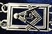Zest4Canada Masonic Master Mason Chain Collar Silver Plated Dark Blue Backing+Free Case