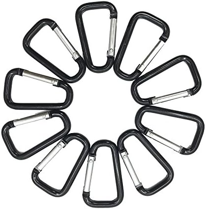 10Pcs 2.5''/6cm Mussokina Spring Locking Aluminum D-Ring Locking Carabiner Keychain, Locking Carabiner Clip Outdoor Camping Equipment -Camping,Lock Buckle,Travel,Riding,Hiking