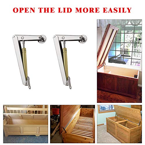 YUMORE Gas Struts 200N/30LB Heavy Duty Support Hinges Automatic Slow Lowering Safety Pneumatic