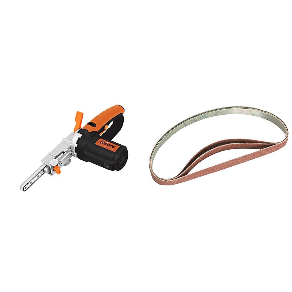 Evolution Power Tools Precision File Sander with 80 Grit Sanding Belts, Pack of 3