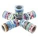 Buluri 24 Rolls Decorative Washi Masking Tape Set, Watercolor Paintings Masking Adhesive Tape for DIY Crafts, Gift Wrapping, Christmas Party Supplies