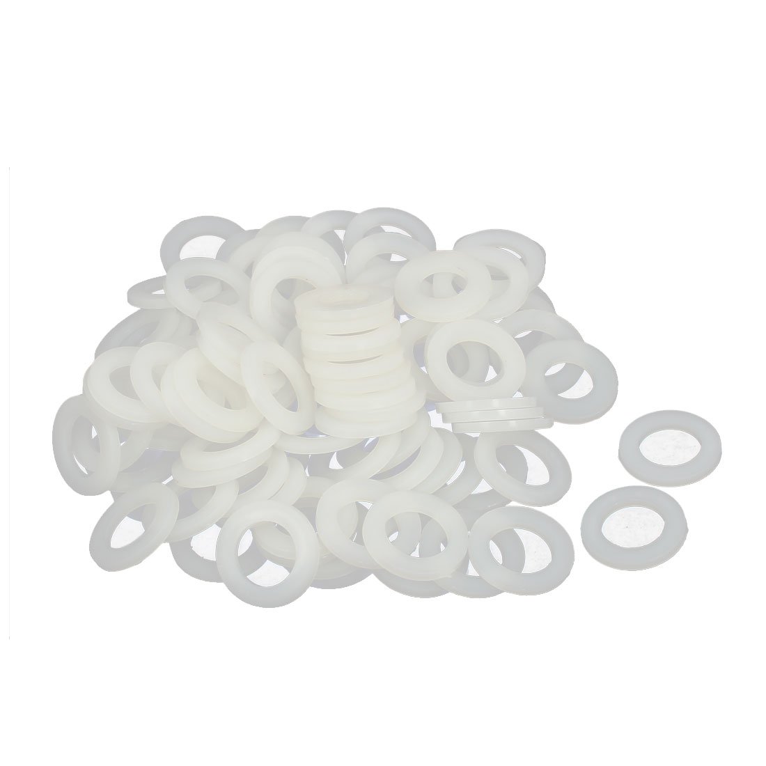 Sourcingmap M12 x 20mm x 2mm Nylon Flat Insulating Washers Gaskets Spacers Fastener for Faucet Pipe Water Hose White 100PCS