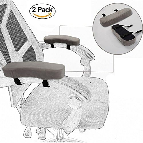 Chair Armrest Pads,Memory Foam Armrest Pads for Office Chair Soft Elbow Pillows and Forearm Pressure Relief with Non Sliding Cushion,Set of 2