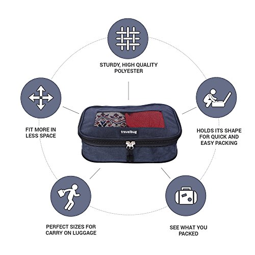 travelbug Compression Packing Cubes Set of 4 (Small, Medium, Medium