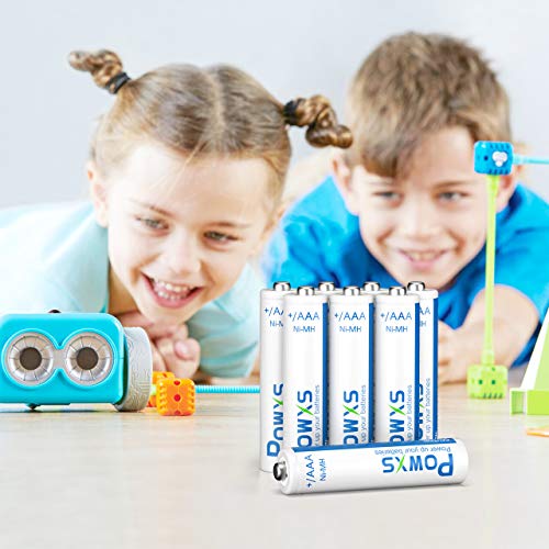 POWXS AAA Rechargeable Batteries 800mAh Pre-Charged Triple A Batteries 1.2V Long-Lasting Ni-MH AAA Size Batteries Suitable for Household - 4 Pack