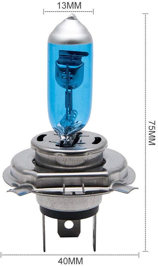 Xenon Headlight Bulb H4, 2 x MASO Super White Vehicle Car Headlight Bulbs, 100W 6000K Xenon Halogen Headlamp,12V - Image 5