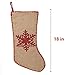 Meriwoods Burlap Chirstmas Stockings, 18 Inches 3 Pack Rustic Farmhouse Xmas Stockings, Holiday Decorations for Family Home with Embroidered Plaid