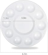 JCF 3 PCS Round Paint Tray Palette 6.7in with 10 Wells 1 Central Reservoir view 2