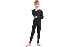 HEROBIKER Thermal Underwear Boys Ultra Soft Fleece Lined Kids Thermals Long Johns Top Bottom Warm Set for Winter Skiing