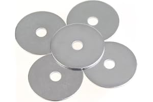 HELIFOUNER 25 Pieces 1/4" Stainless Flat Washers, 1-1/2" Outside Diameter, 0.055" Thickness, 18-8 (304) Stainless Steel Washers, Metal Washers, Fender Washers, Flat Washers for Bolts Screws