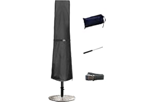 CoverFml Patio Umbrella Cover, Fit 9-15Ft Outdoor Parasol, 420D Protective Waterproof And UV-Resistant, Market Umbrella Covers, With Rod And Package Bag.