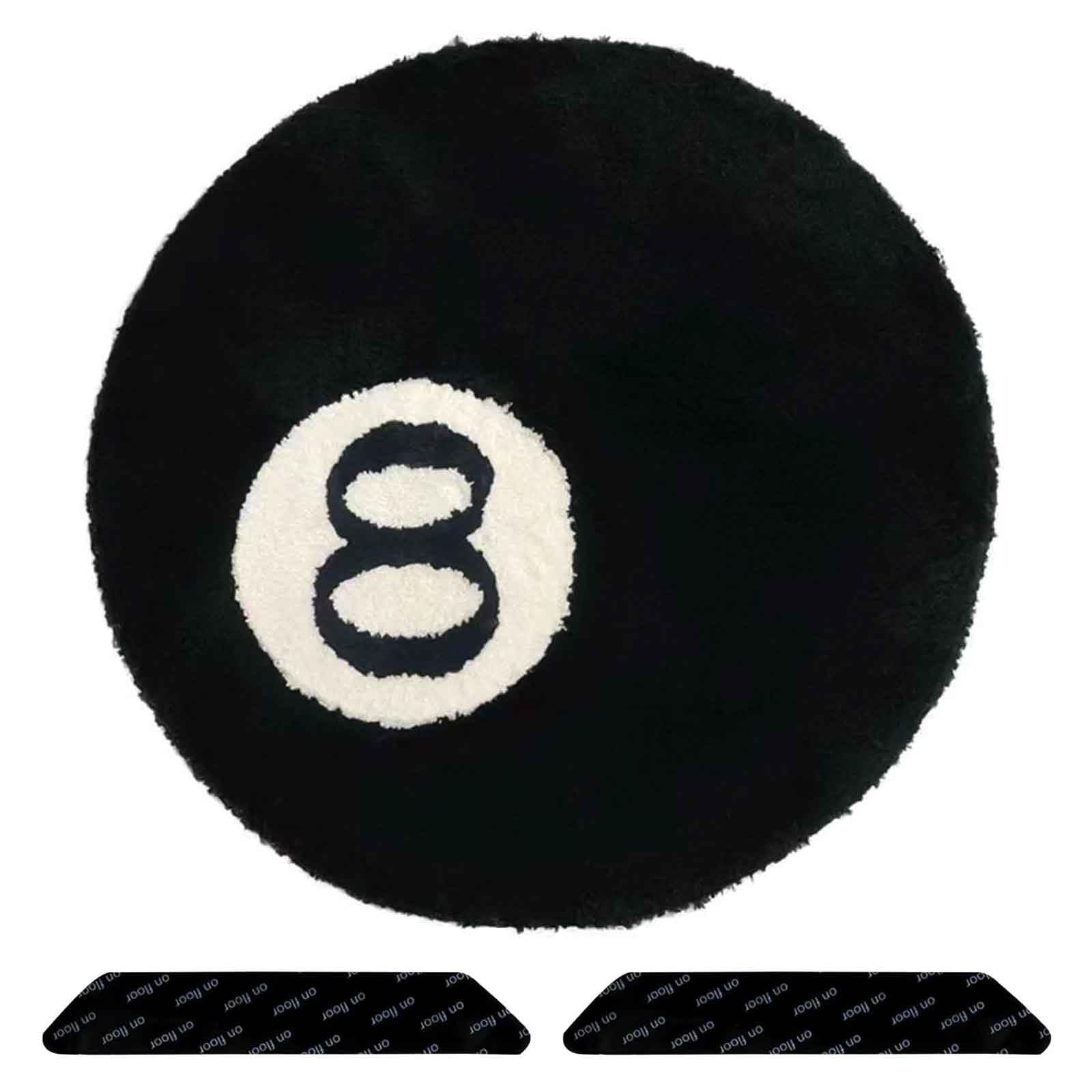 AYNKH Billiards 8 Ball Rug, Non-Slip Round Tufting Soft Area Mat Chair Pad Bath Floor Bedroom Absorbent Carpet, Living Dining Dorm Room Bedroom Party Decoration