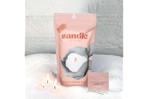 Sandle by Foton Pearled Candle Sand 10 Oz – White Unscented Safe Non Toxic Long Lasting Pearled Candle Wax up to 60 Hours - Refillable Unique Sand Candle Wax with 15 Candle Wicks for Candle Making