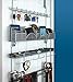 Longstem Organizers Men's Over The Door or Wall Hanging Tie and Belt Rack Valet 9100 in Silver for Men's Organization