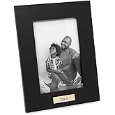Isaac Jacobs 4x6 Wood Sentiments Dad Picture Frame, Vertical Keepsake Photo Frame with Easel and a Hanging Tabs for Tabletop, Desktop & Wall Display, (Black, 4x6)