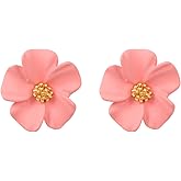 Coadipress Boho Flower Stud Earrings for Women - Unique Colorful Daisy Shaped Earrings - Bohemian Chic Statement Floral Jewelry Gift