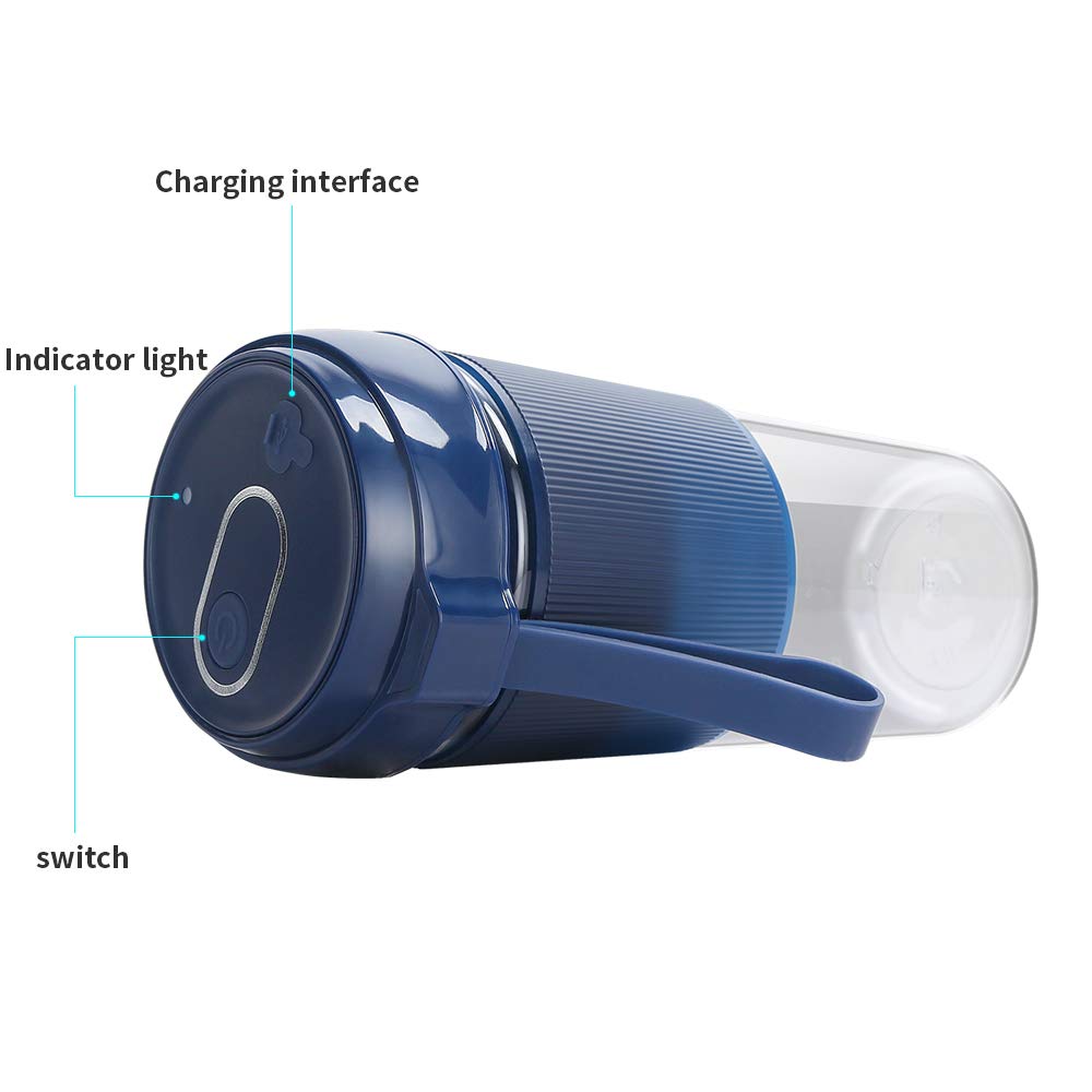 Portable Mini Fruit Juice Blender - DigitalLife Rechargeable Fruit Juice Mixer for Weaning food/Milkshake/Smoothie - Blender Cup for Home/Outdoors (300ml)