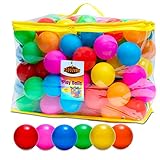 Plastic Air Filled Balls for Pits 100 Pack | Crush Proof, Durable, BPA & Phthalates Free, Colorful | for Indoors & Outdoors, Play Tents, Kiddie Pools, Playpen, Jumping Castles, Bounce Houses