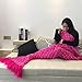 Handmade Mermaid Tail Blanket Crochet , T-tviva All Seasons Warm Knitted Bed Blanket Sofa Quilt Living Room Sleeping Bag for Kids and Adults (72.8