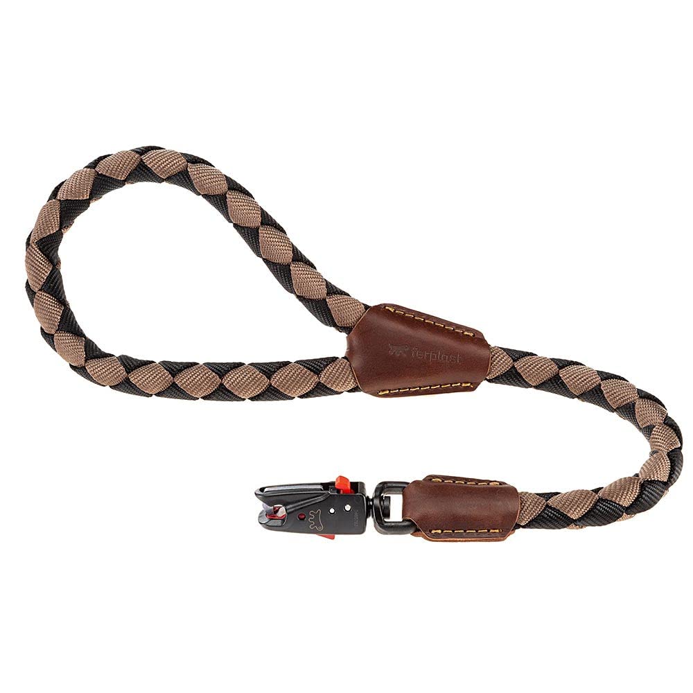 Ferplast Dog Lead Short Leash for Dogs in Braided Nylon TWIST MATIC GM18/60, with Automatic Magnetic Snap Hook