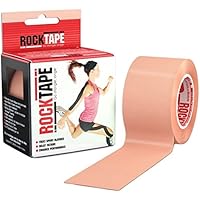 Rocktape Kinesiology Tape for Athletes, Water Resistant, Reduce Pain and Injury Recovery, 180% Elastic Stretch, 1 Roll, 16.4 Feet