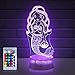 Kids LED​ ​Night Light ​with ​3D Technology, Unicorn ​and ​Mermaid with Remote, freebies &1 Gift Card - Bedroom Night Lights, Bedside Night Lamp - Girls, Boys, Teens Gift for Christmas, Birthdays