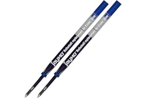 Jaymo Replacement for Cross Slim 8910-2 - Measures 4 in / 102 mm Long - Gel Rolling Ball Pen Refill - 2 Blue