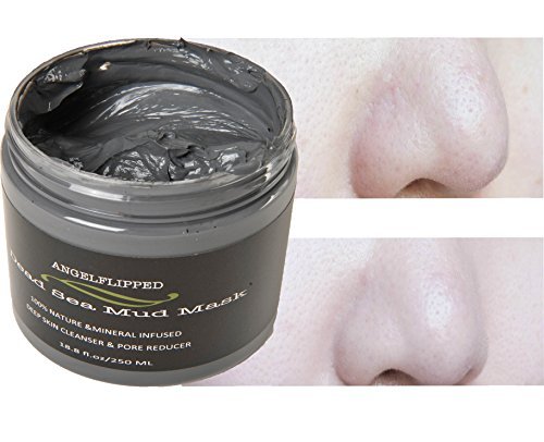 AngelFlipped Dead Sea Mud Mask Pure Natural Minerals Deep Cleaning the Skin , Blackhead Mask, Minimize Pores, Reduce Wrinkles, Improves Complexion, Acne Treatment for Facial Treatment 8.8 FL OZ