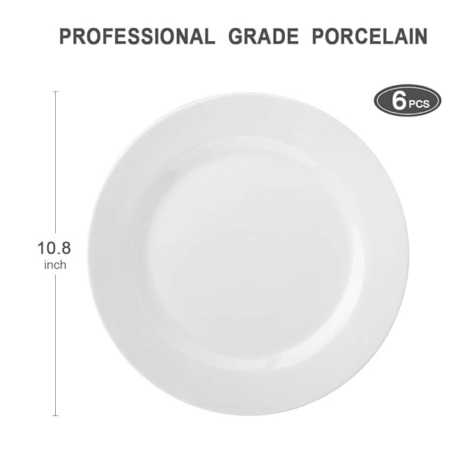 Amazon.com: nucookery 11" Platos llanos blanco – grande ...