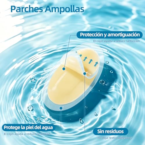 30pz Parches Ampollas, Parches Hidrocoloides para Alivio en Pies, Dedos y Manos,Vendajes Invisibles Para Ampollas De Gel Hidrocoloide