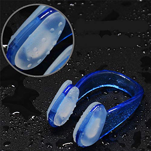 Fokine Unisex Swimming Nose Clip Ear Plugs Clear Case Set Adults Child Kids Swimmer (Blue)