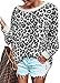 ECOWISH Women's Casual Leopard Print Pullover Long Sleeve Sweatshirts Top Blouse Gray XL