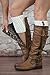 Modern Boho Classic Cuffs Boot Toppers 2 Button Knit (Ivory)