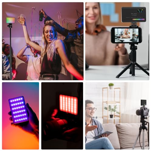 ULANZI VL120 RGB LED Video Light, 5 Inch Video Light Dimmable 2500K-9000K with CRI 95+, Cold Light Shoe & 3100 mAh Battery, Camera Light for DSLR Camera/TikTok Live/Video Photography/YouTube/Vlogs