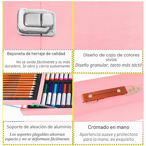 KINSPORY 139-Piece Paint Case for Children | Art and Drawing Kit, Drawing Pencils, Complete Drawing Material Set for Kids