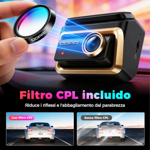 DDPAI Z90 Master 3 Kanal Dashcam Vorne Hinten Innen (4K+4K+3K), Dual STARVIS 2 IMX678 3 HDR Dashcam Car, 64GB EMMC+128GB Karte Dash Cam, Inkl.CPL, Nacht, GPS/ADAS/KI, WLAN, 4G LTE, 24H Park WWache,IPS
