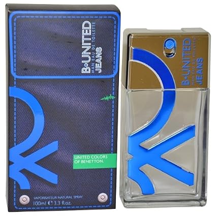 B united jeans cologne 3.4oz for men by benetton (746480979541)