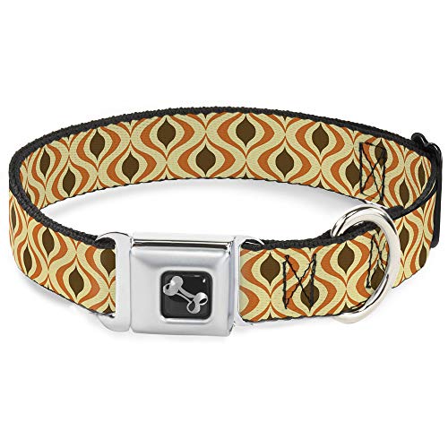 Dog Collar Seatbelt Buckle Wallpaper 1 Ogee Tan Orange Brown 11 to 17 Inches 1.…