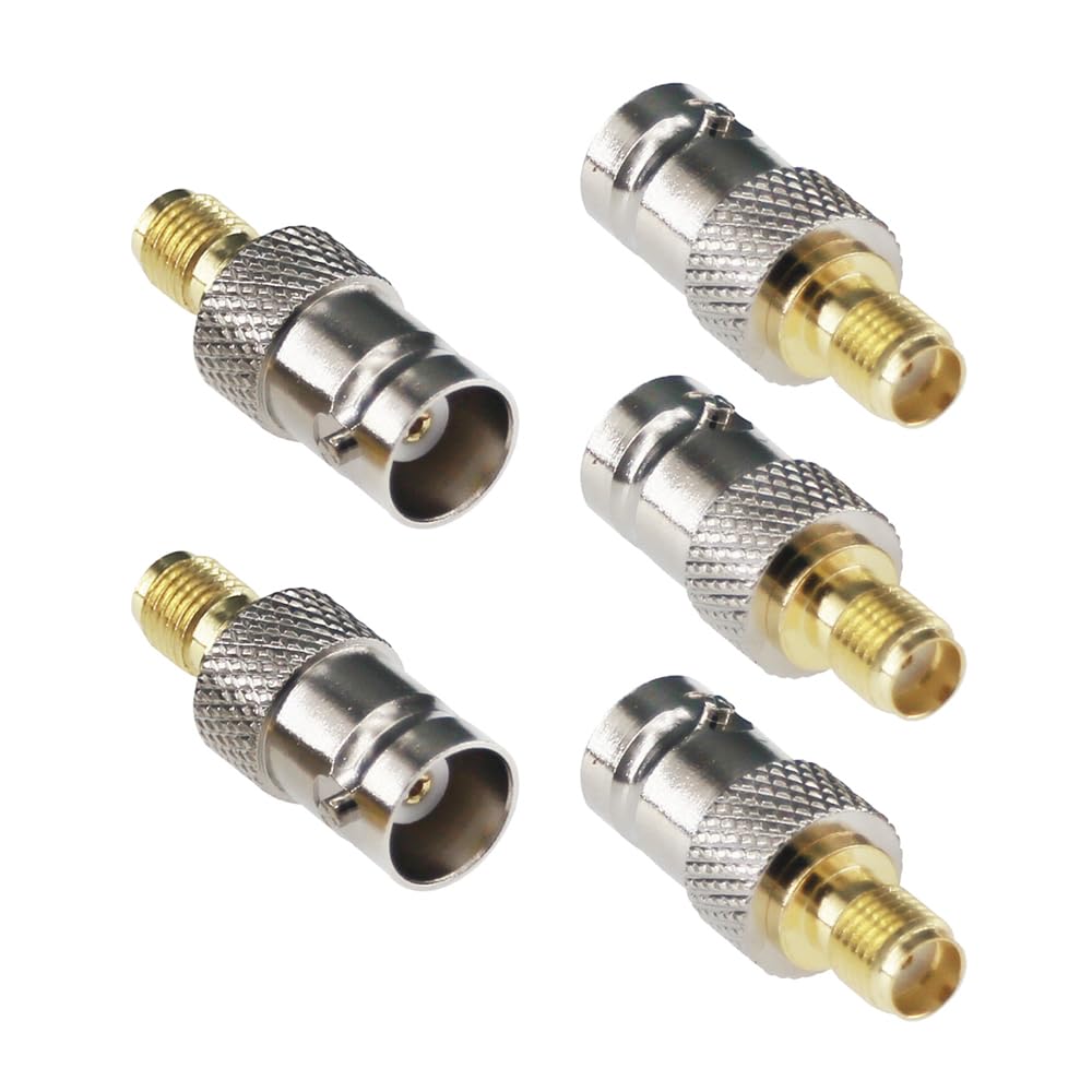RFaha 5pcs SMA to BNC Coax Adapter SMA female to BNC female RF Coaxial Connector(F17-5)