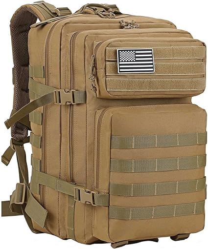 Clever Kangaroo Military Backpack Military backpack men 45L Waterproof Tactical Backpack Molle Backpacks Large Assault Pack for Outdoor Trekking, Camping, Hiking