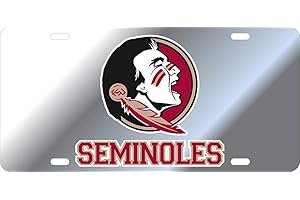 Elite Fan Shop NCAA Mirrored Acrylic License Plate Silver