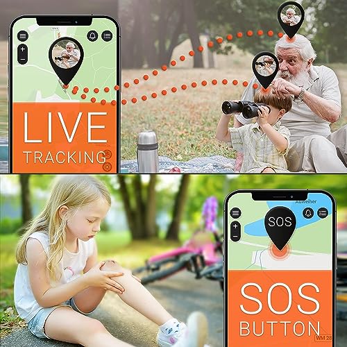 PAJ GPS Easy Finder – Human Tracking Device, GPS Tracker for Kids, Elderly, Seniors, Dementia, Alzheimer, up to 14 Days Battery Life, Real Time GPS Tracker, SOS Emergency Button & Shutdown Alarm