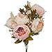 Vintage Artificial Peony Silk Flowers Bouquet, Hmxpls Craft Fake Flowers Floral Decor Glorious Moral for Home Dining-Table Hotel DIY Party Marriage Wedding Christmas Decoration (Light Pink)
