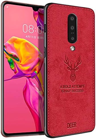 Teeyee Oneplus 7 pro Case , Fully Protective Design shockproof TPU Bumper Washable Cloth Back Dual Protection Cover for Oneplus 7 pro(2019 Release) (Red)
